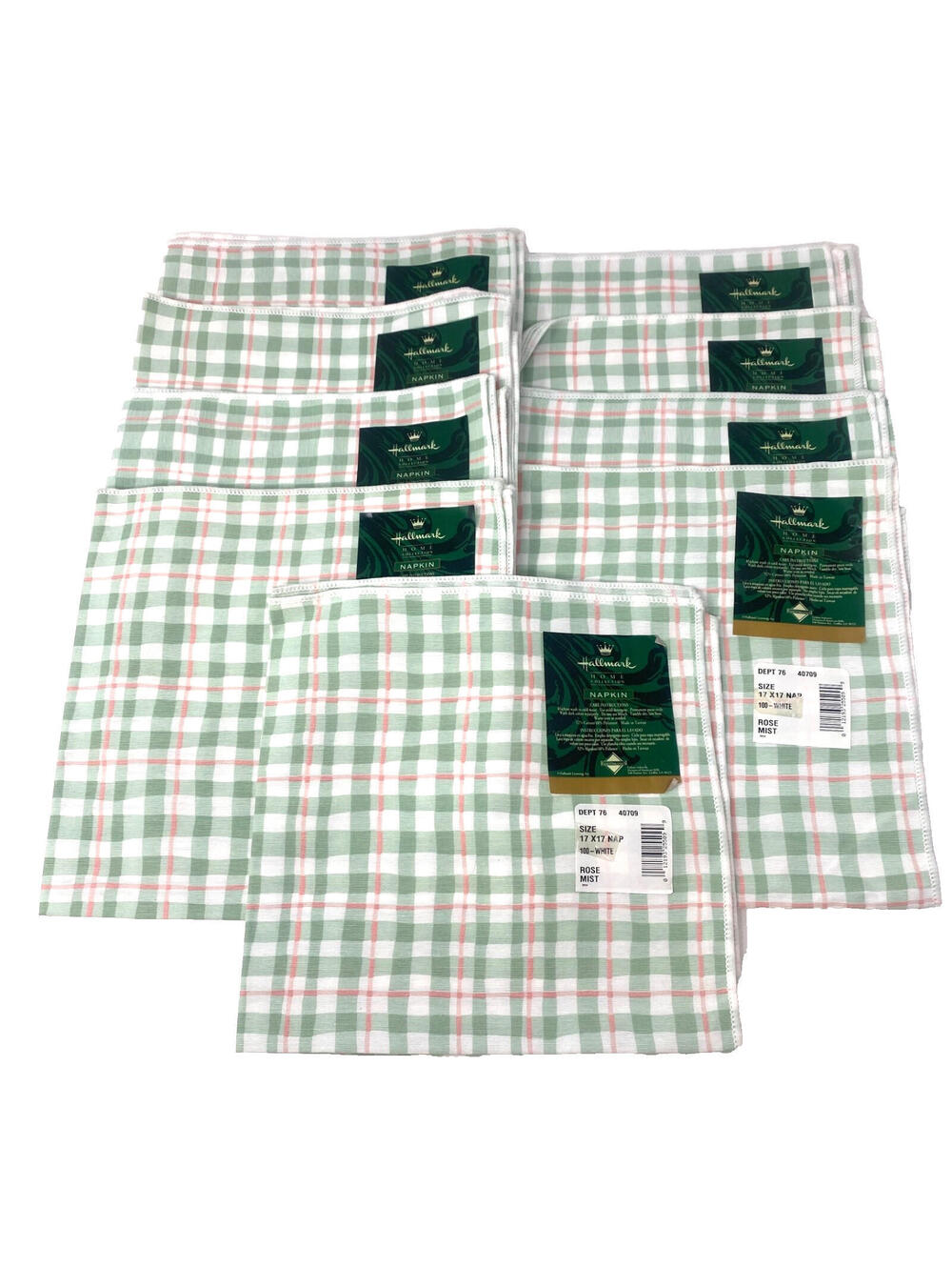 Hallmark Home Collection Napkin Rose Mint 17" x 17" Set of 9